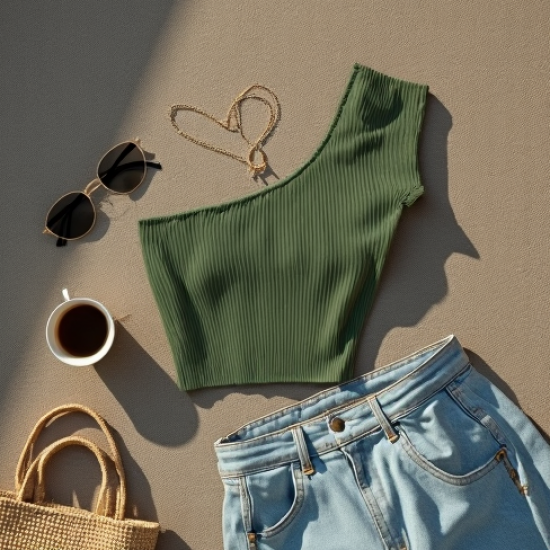 Women's Off-One-Shoulder Crop