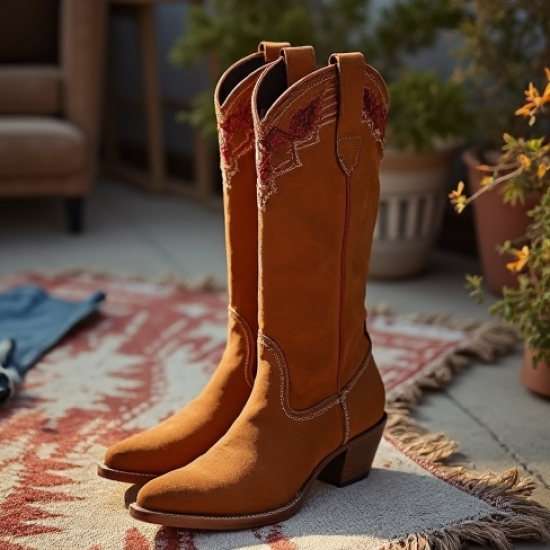 Women's Suede Western Mid-Calf Boot