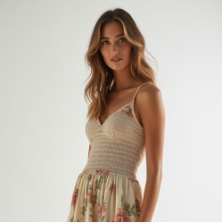 Women's Smocked Waist Maxi Dress