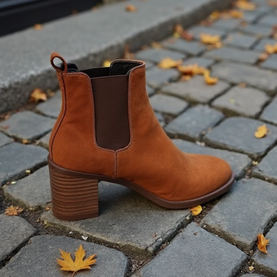 Women's Suede Chunky Heel Boot