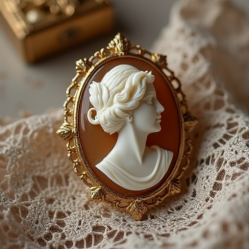 Women's Vintage Cameo Brooch