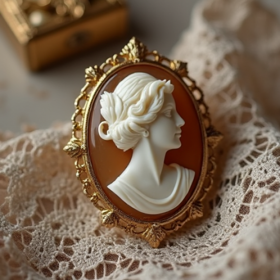 Women's Vintage Cameo Brooch