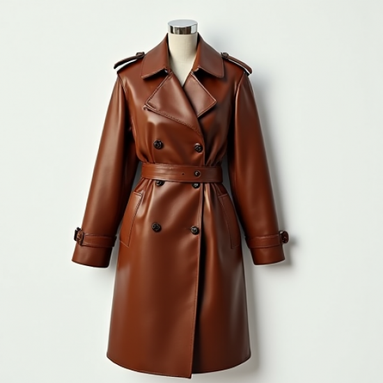 Women's 80s-Inspired Faux Leather Coat