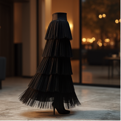 Women's Dramatic Fringe Midi Skirt