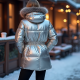 Women's Metallic Accent Puffer