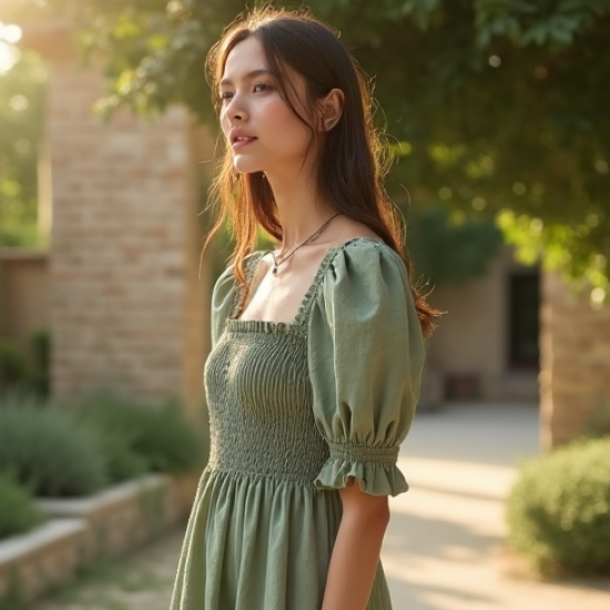 Women's Shirred Bodice Dress