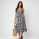 Women's Checker Print Halter Dress