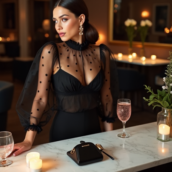 Women's Tulle Overlay Top