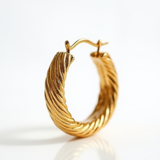 Women's Textured Gold Hoops