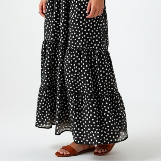 Women's Mixed Dot Ruffle Skirt