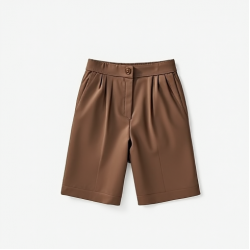Women's Taupe High-Waist Shorts