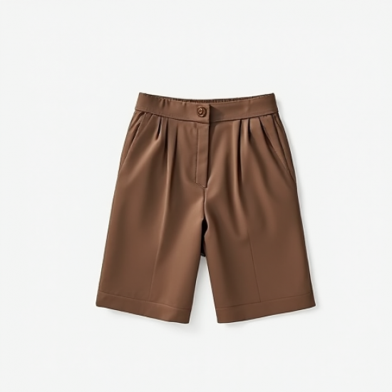 Women's Taupe High-Waist Shorts