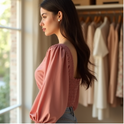 Women's Poet Sleeve Short Blouse