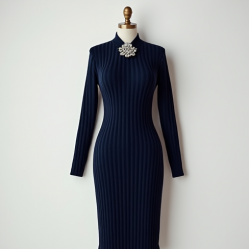 Women's Brooch-Accented Knit Dress