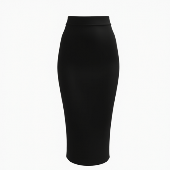 Women's Simple High Waist Knee Skirt