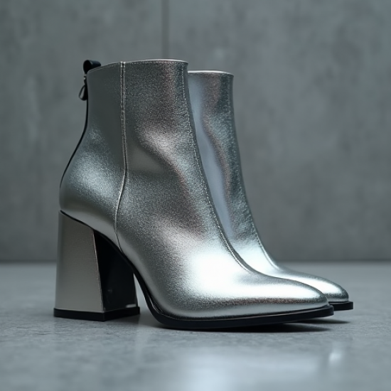 Women's Metallic Block Heel Boot