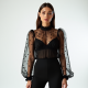 Women's Tulle Overlay Top