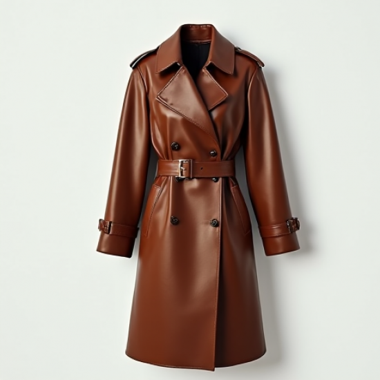 Women's 80s-Inspired Faux Leather Coat