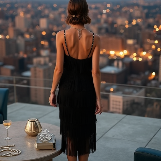 Women's Multi-Layer Fringe Midi Dress