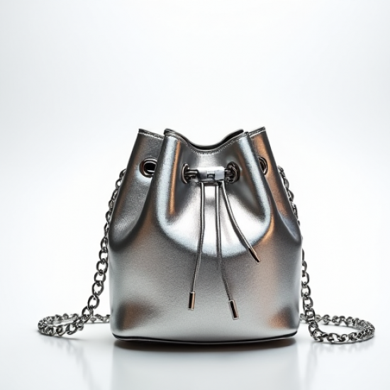 Women's Metallic Mini Bucket Bag