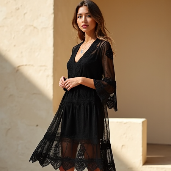 Women's Lace Mesh Duster