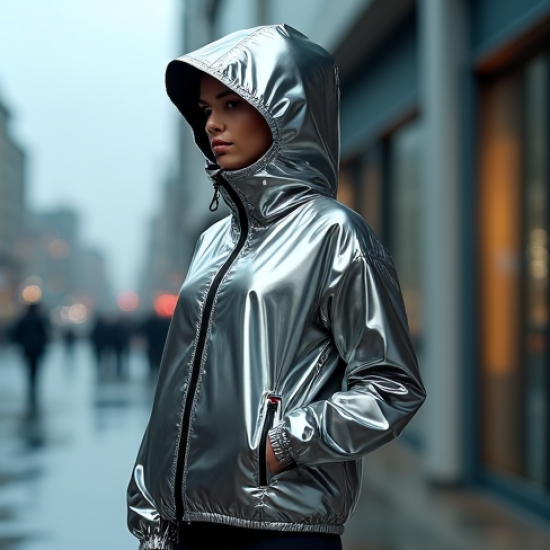 Women's High-Shine Windbreaker