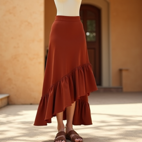 Women's Asymmetric Ruffle Skirt