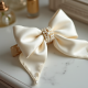 Women's Pearl Hair Bow Clip