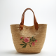 Women's Embroidered Raffia Bag