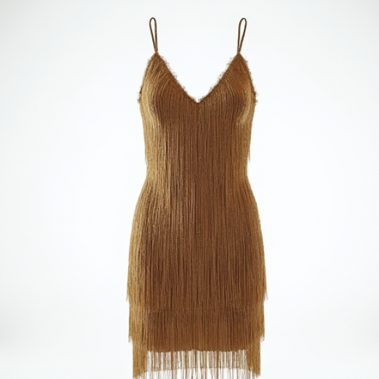 Women's Metallic Fringe Party Dress