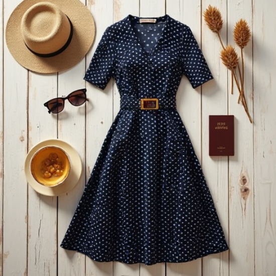 Women's Retro Polka Dot Midi Dress