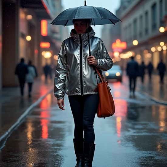 Women's High-Shine Windbreaker