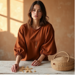 Women's Umber Balloon Sleeve Top