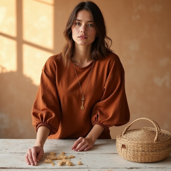 Women's Umber Balloon Sleeve Top