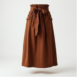 Women's Cocoa Paperbag Waist Skirt