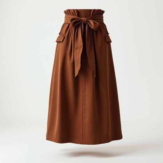 Women's Cocoa Paperbag Waist Skirt