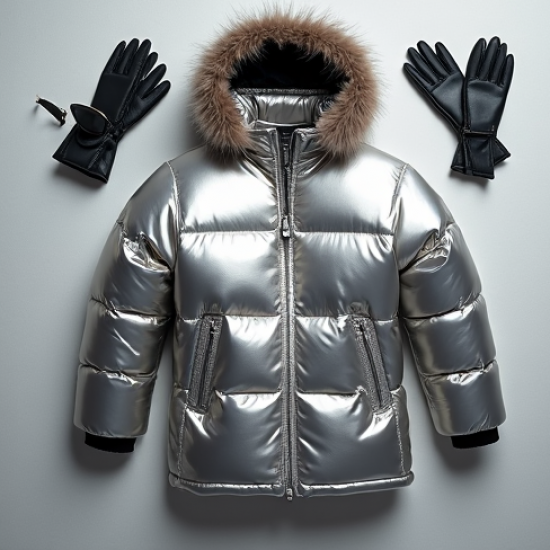 Women's Metallic Accent Puffer