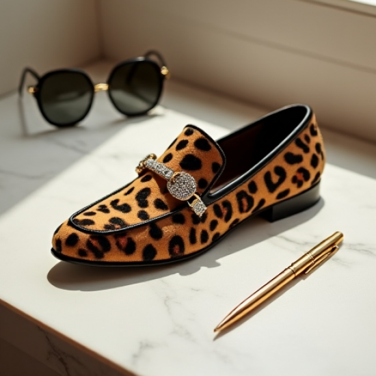 Women's Embellished Animal Print Loafer