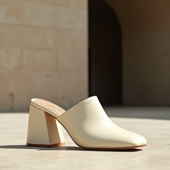 Women's Asymmetrical Heel Mule