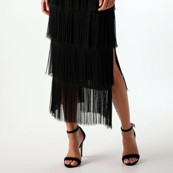 Women's Multi-Layer Fringe Midi Dress