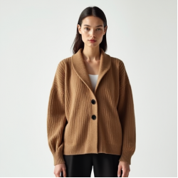 Women's Exaggerated Shoulder Cardigan Coat