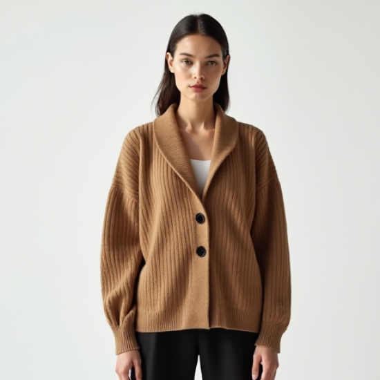 Women's Exaggerated Shoulder Cardigan Coat