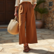 Women's Toffee Linen Blend Trousers