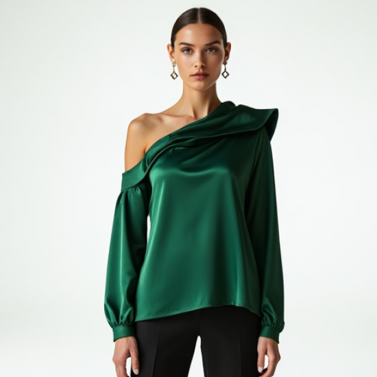 Women's One-Shoulder Asymmetrical Blouse