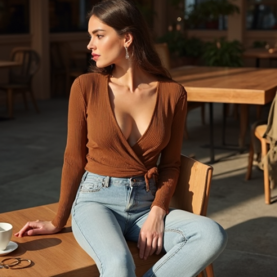 Women's Walnut Wrap Crop Top