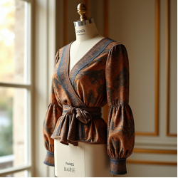 Women's Scarf-Print Layering Top