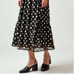 Women's Bold Dot Puff-Sleeve Dress