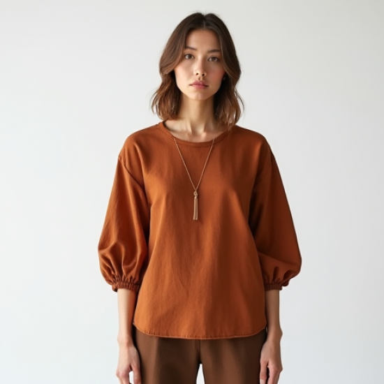 Women's Umber Balloon Sleeve Top