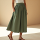 Women's Relaxed High Waist Midi Skirt