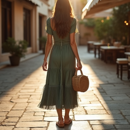 Women's Textured Fringe Tiered Dress